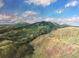 Malvern hills summer oil painting by Anna Cumming