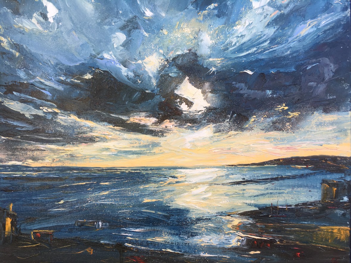 Golden Hour, St Ives oil painting by Anna Cumming