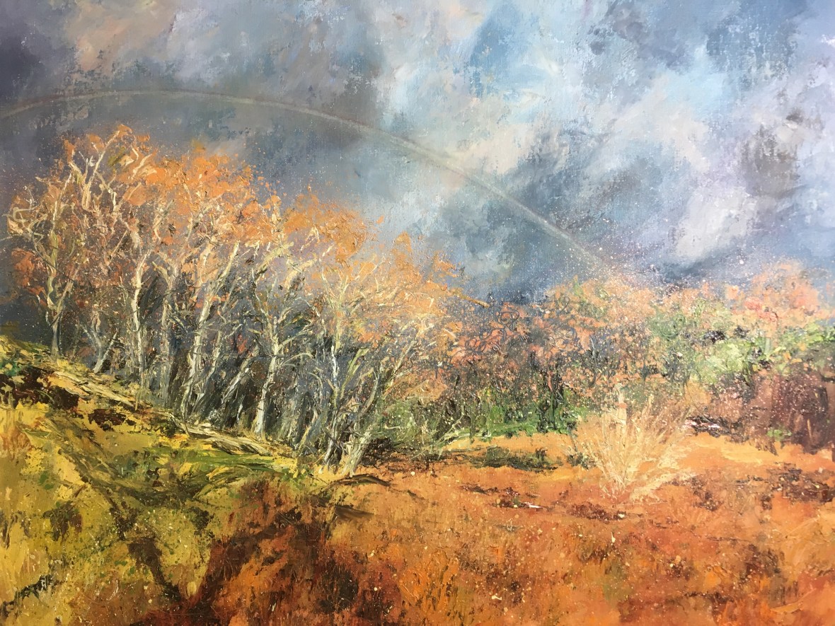 Raitts cave Kingussie oil painting by Anna Cumming