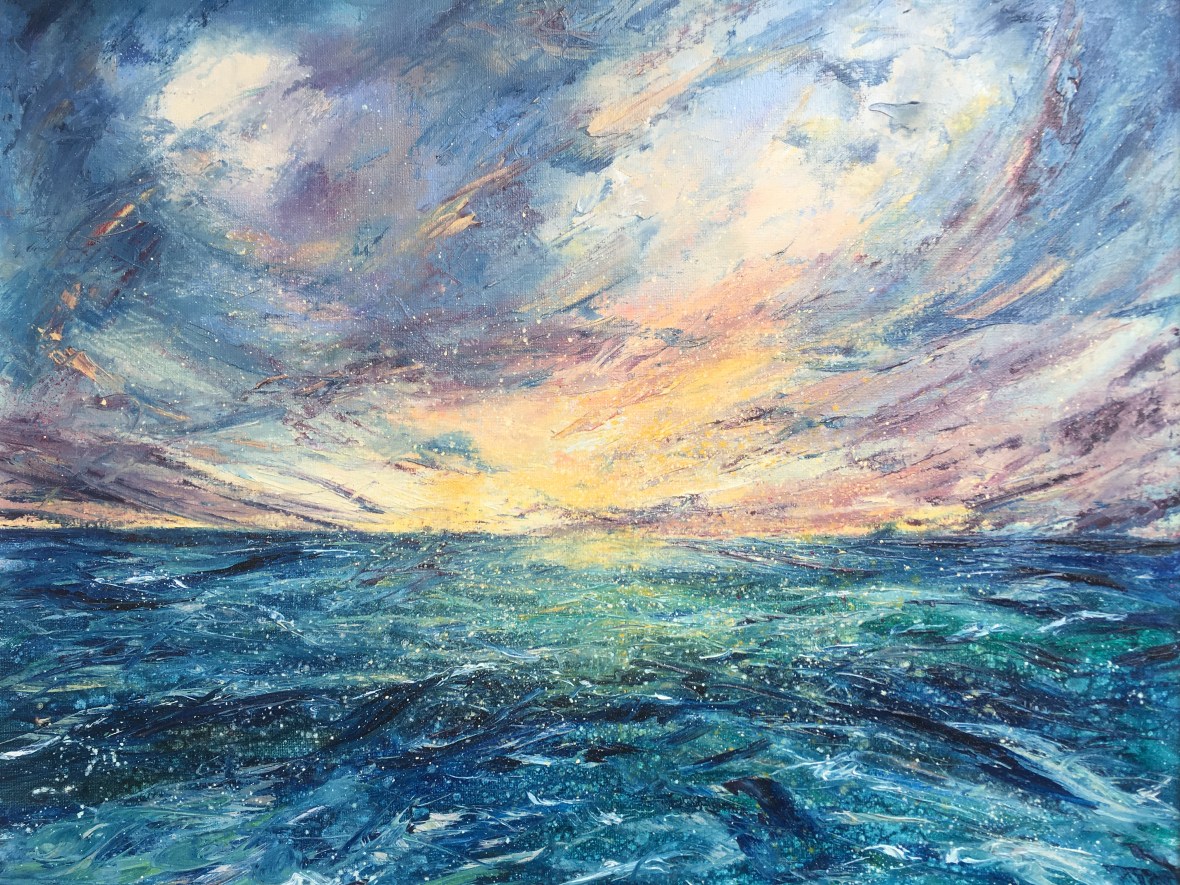 Infinity seascape oil painting by Anna Cumming