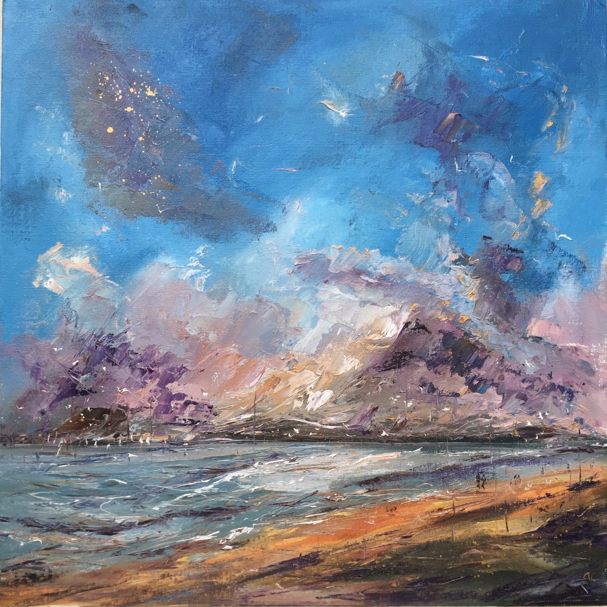 Early birds, romantic seascape by contemporary artist Anna Cumming