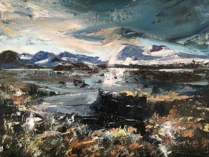 Rannoch Moor, mid winter. Looking towards Corrie Ba. original oil painting by Anna Cumming