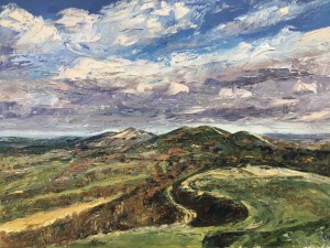 Malverns from British Camp, oil painting by Anna Cumming