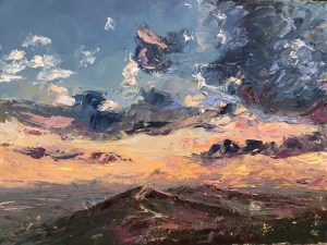 After the rain, Malverns, oil painting by Anna Cumming