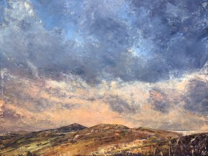 Early winter sunset at British Camp, oil painting by Anna Cumming