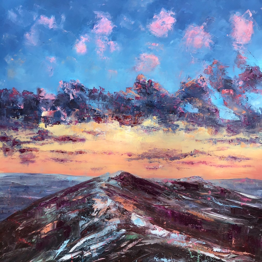 Dancing clouds and snow dusted Malvern hills